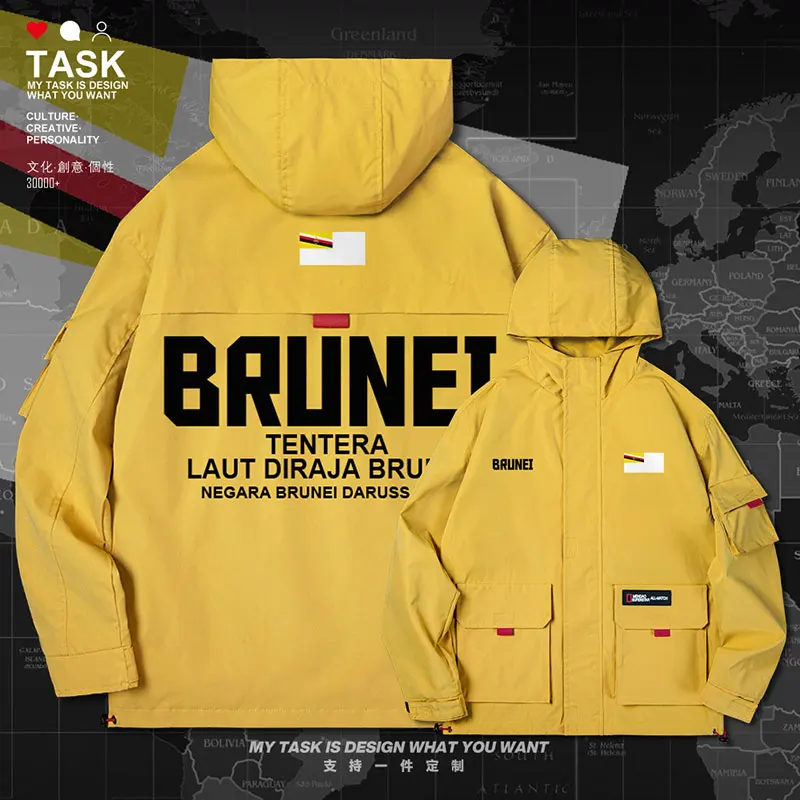 

Nation of Brunei BRN Bruneian men jacket hooded Navy logo army fan chaquetas hombre clothing coat mens top new clothes autumn