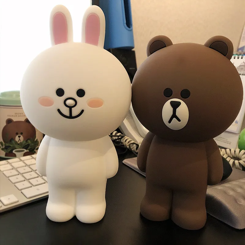 Мультяшный силиконовый чехол-карандаш Kawaii пенал коричневый Медведь Кролик 3D чехол-карандаш для школьных принадлежностей канцелярские подарки