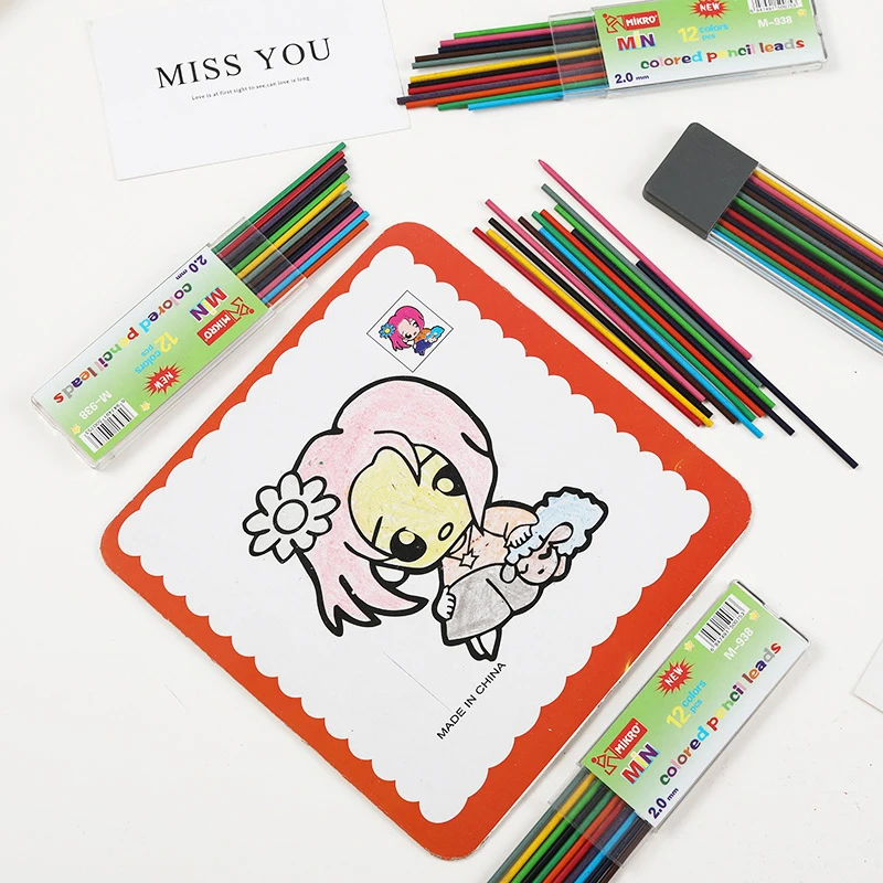 

2.0mm Mechanical Pencils Set 2B Colorful Pencil Lead Automatic Pencil for Drawing Writing Sketch Tools Art Supplies Stationery
