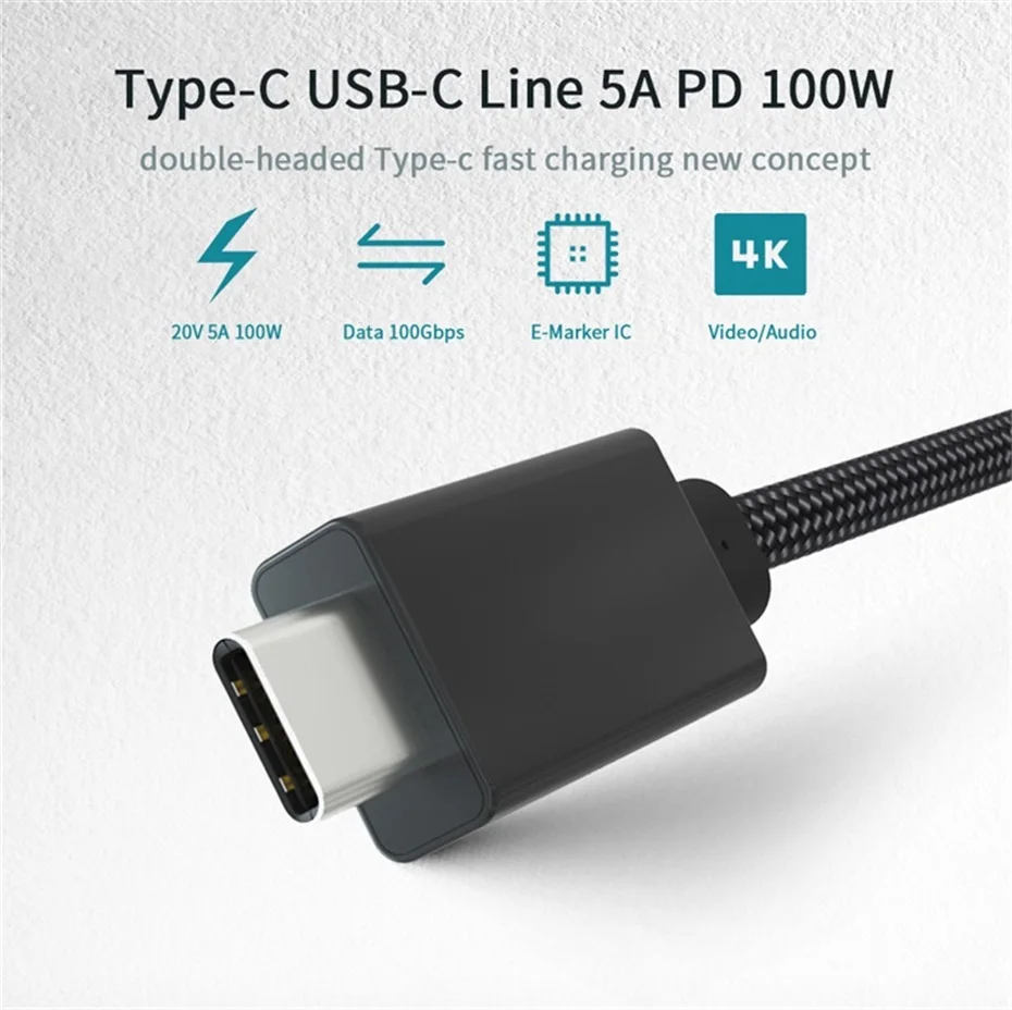5A PD 100W Кабель USB 3,1 Gen2 type C USB C телефонный кабель PPS E-MARK QC 4,0 кабель питания для thunderbolt 3 MacBook Pro