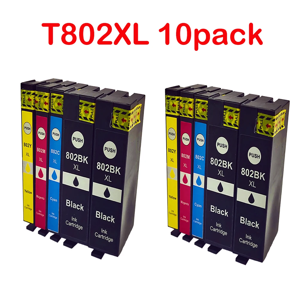 Remanufactured Ink Cartridge for Epson 802xl 802 T802XL T802 to use with Workforce Pro WF-4740 WF-4730 WF-4720 WF-4734 EC-4020