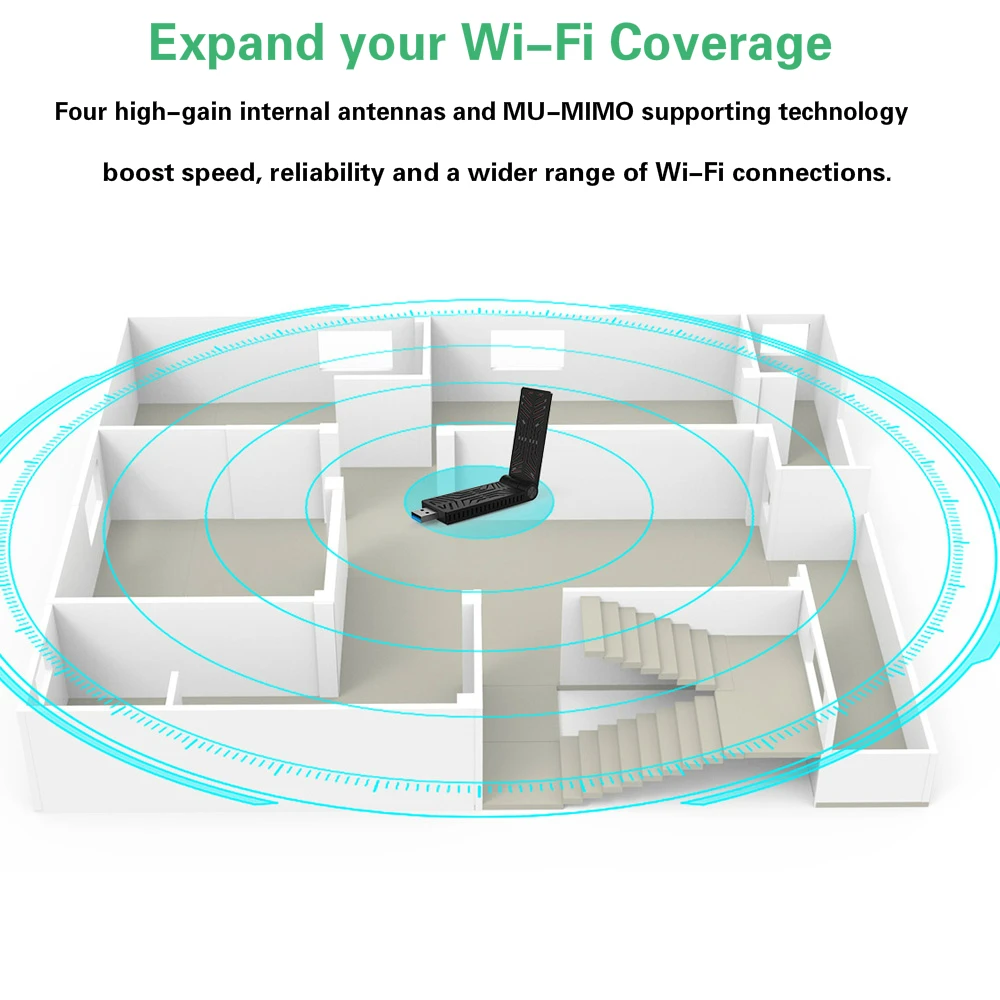 Wavlink AC1900 двухдиапазонный USB 3,0 адаптер 5 ГГц 1900 Мбит/с Wifi Антенна Dongle 2,4G 802.11AC Wi-Fi приемник беспроводной сетевой адаптер