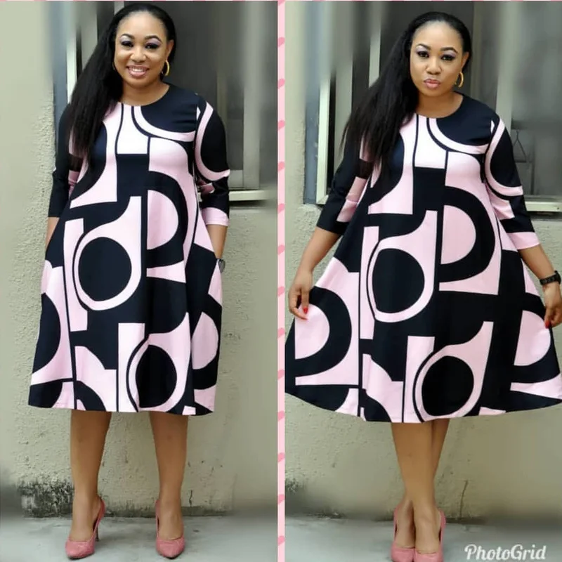 

2020 New Fashion Traditional African Print Design Bazin Half Sleeve Dashiki Dress for Lady Plus Size 3XL Women Clothing Elegant