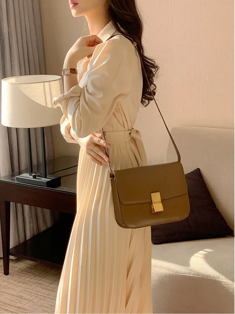 

CBAFU solid long shirt pleated dress women long sleeve turn down collar casual long dresses spring summer vestidos M457