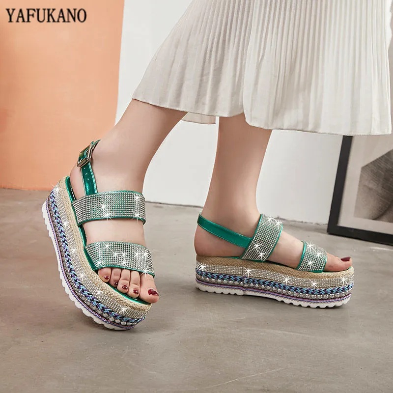 

Platform Shoes Sandals Women Summer Buckle Flat Beach Bling Footwear 2020 Fashion Shoes Women For ladies Buty Damskie