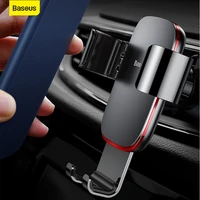 baseus universal car phone holder for iphone for huawei car air vent mount holder metal gravity support telephone voiture holder
