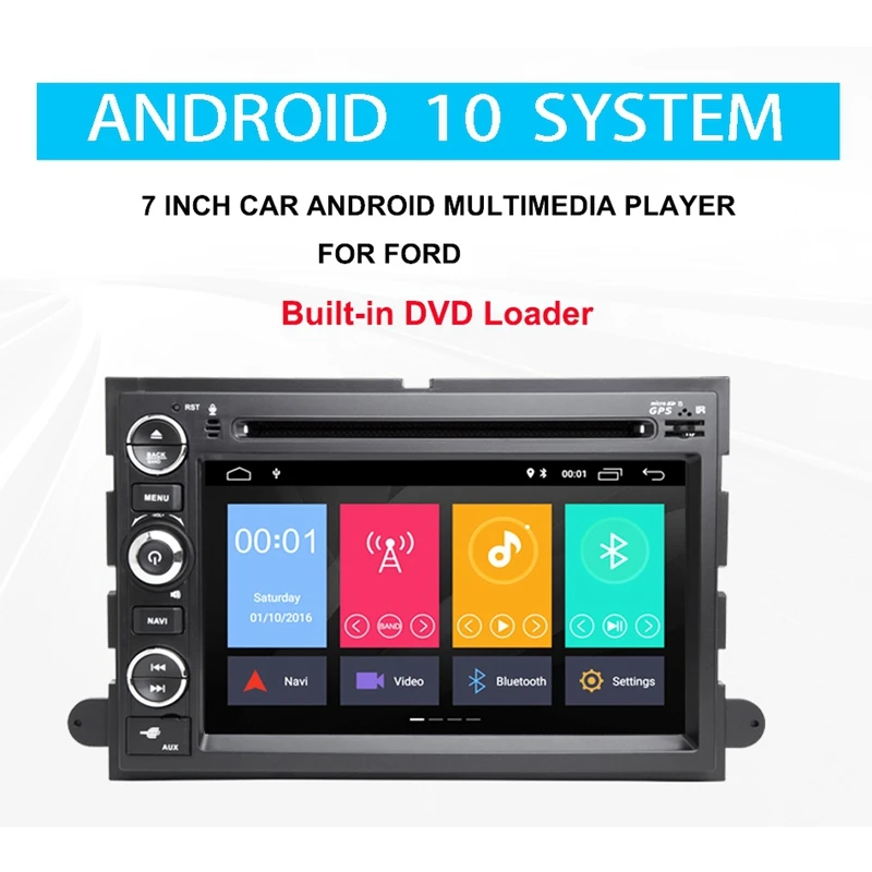 2 Din Android 10 четырехъядерный автомобильный DVD плеер для Ford F150 F350 F450 Fusion погрузка Mustang