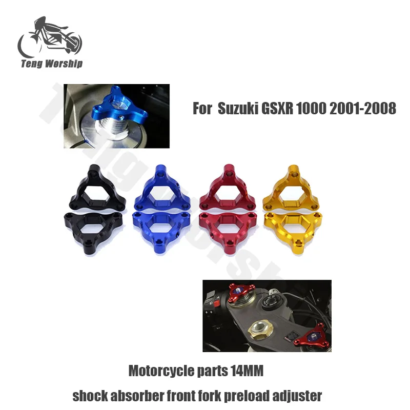 

For Suzuki GSXR 1000 GSXR1000 2001-2008 motorcycle accessories 14MM suspension fork preload adjusters