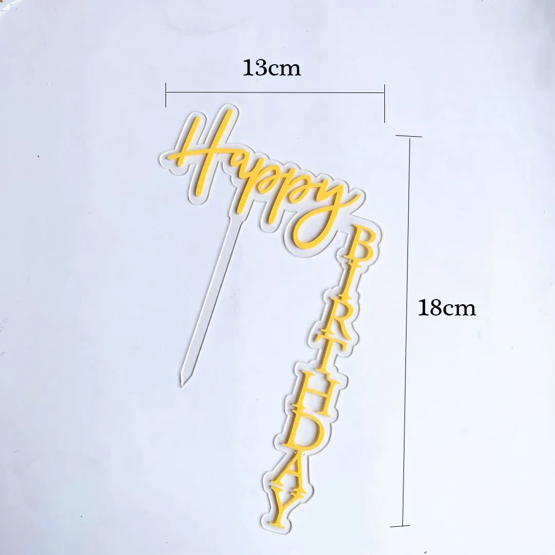 Розовый золотой акриловый топпер для торта MJCakedecor