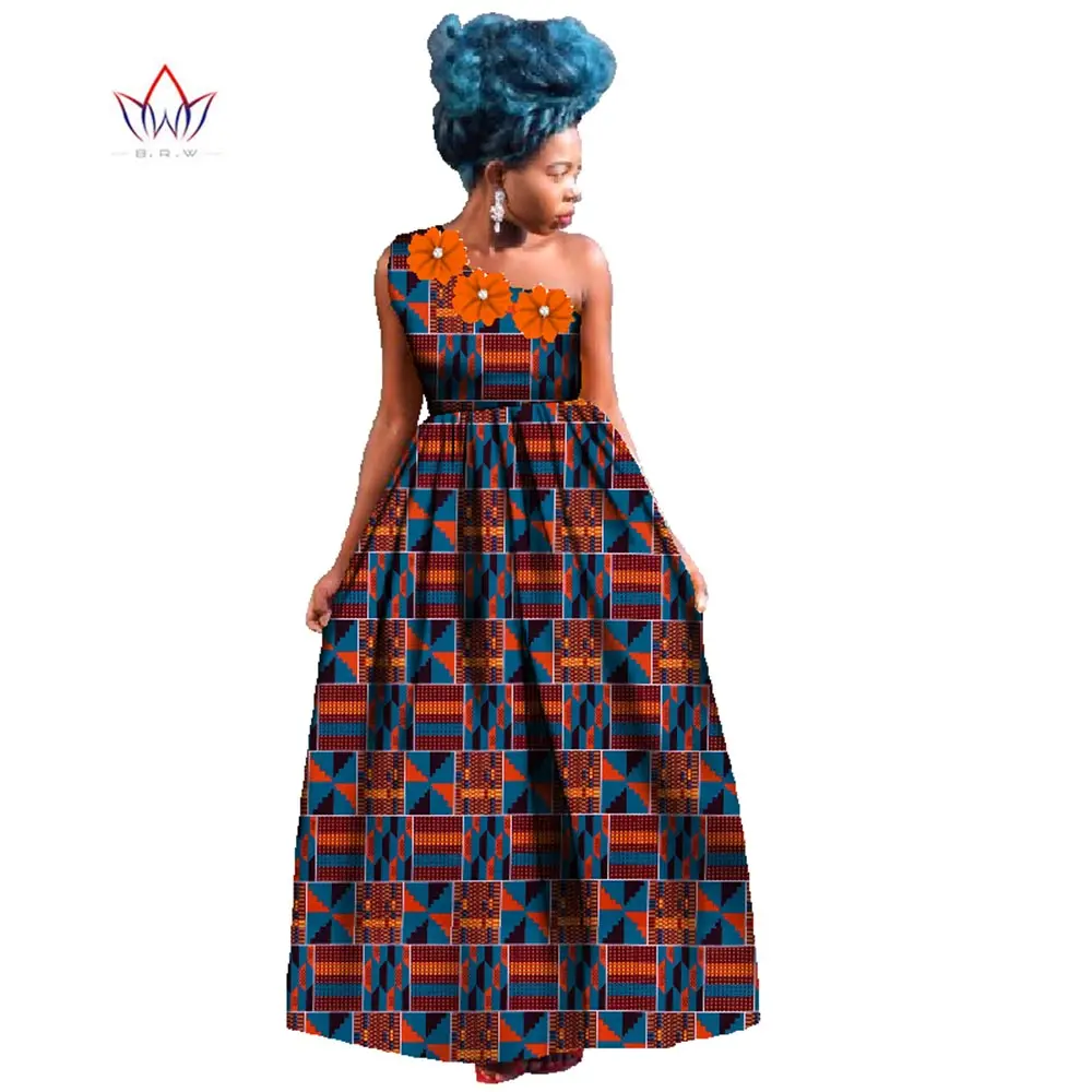 

Африканские платья для женщин, традиционные Дашики, длинное вечернее платье, анкарская одежда, роскошный базин, цветочный рисунок, WY767