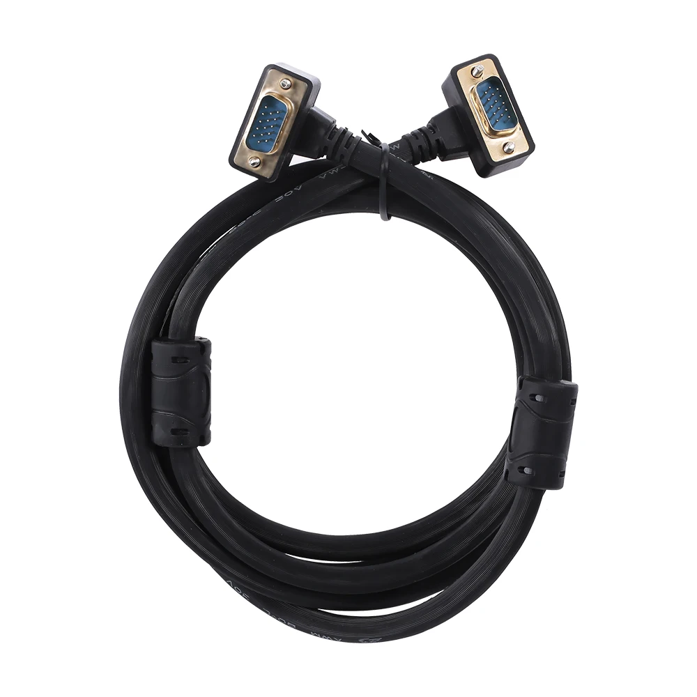 Кабель для монитора проектора VGA 3 + 9 RGB 15pin штекер-штекер 90 градусов вниз угловой