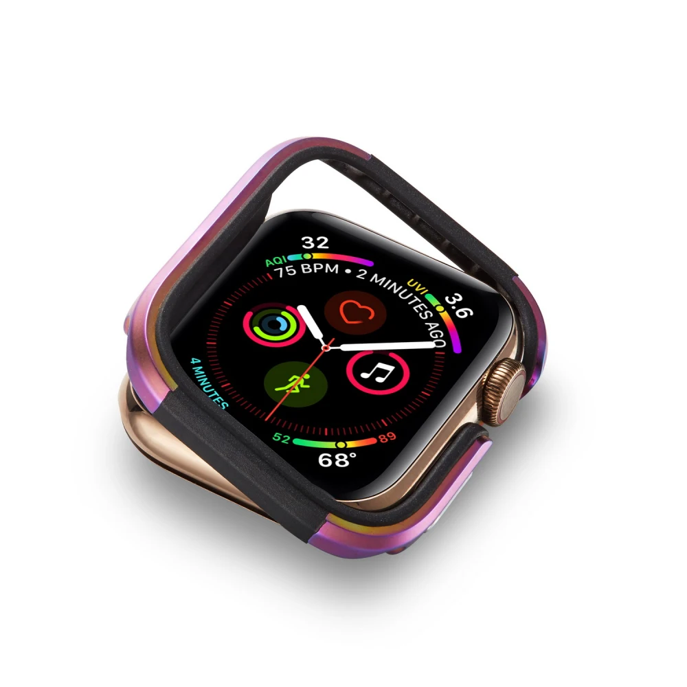 Силиконовый+ металлический чехол из алюминиевого сплава для Apple Watch 4, 5, 40 мм, 44 мм, защитный бампер для iWatch 5, 4, 40, 44 мм, корпус