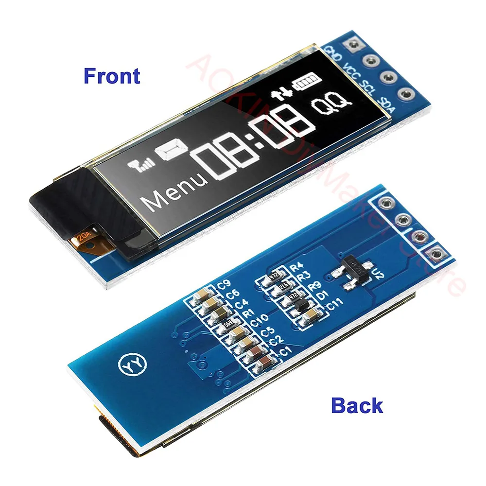 0.91inch 0.96 inch OLED IIC White/YELLOW BLUE/BLUE 12864 OLED Display Module I2C SSD1306 LCD Screen Board for Arduino