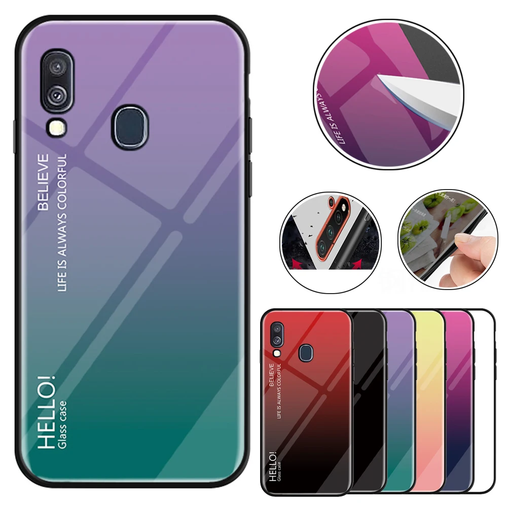Чехол из закаленного стекла для Samsung Galaxy S10 S9 S8 S7 Plus Edge M10 M20 Note 10 Pro 9 8 противоударный