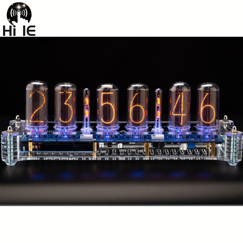 Настенные цифровые светодиодные часы Nixie Tube IN-18 светящиеся в виде трубки подарок