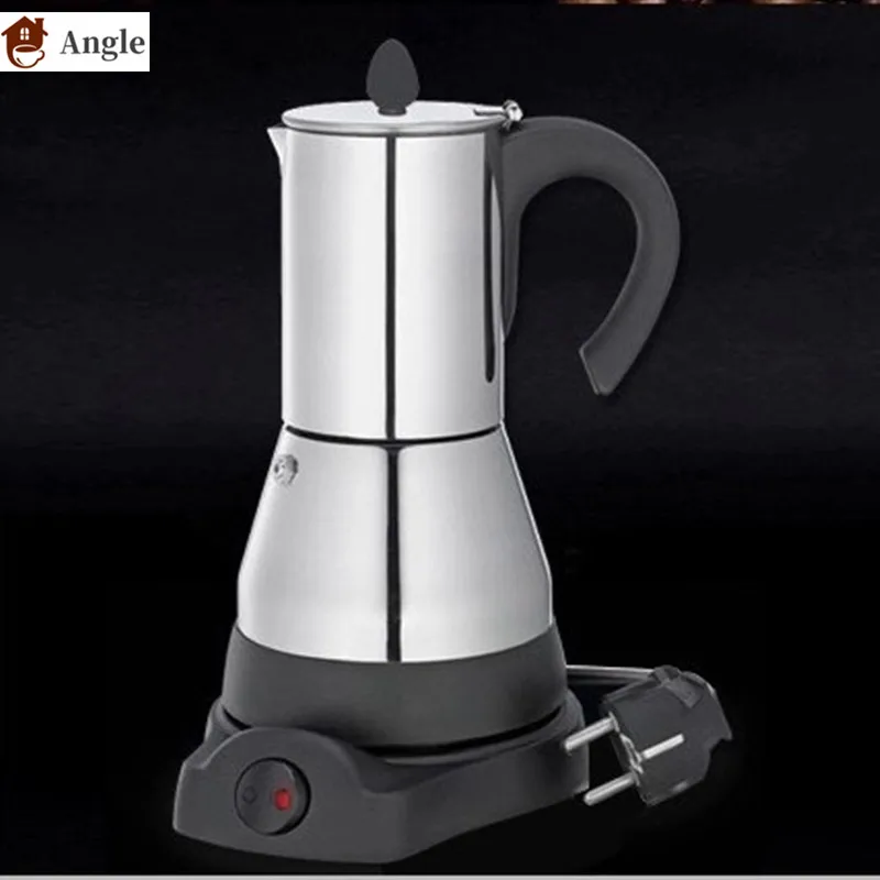 

6cups/300ml Electric Coffee Maker 304 Stainless Steel Coffee Pots Moka Pot Mocha coffe Machine v60 Coffee Filter Espresso Maker