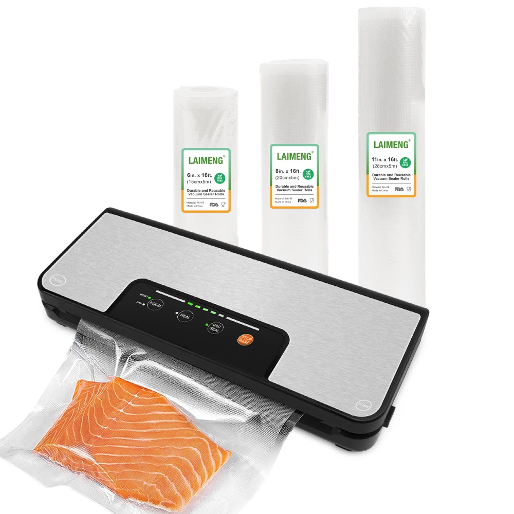 YUMYTH Food Vacuum Sealer with BPA-Free Storage Vacuum Bags Household Vacuum Sealer Packaging Machine Sous Vide Bags RollsT290
