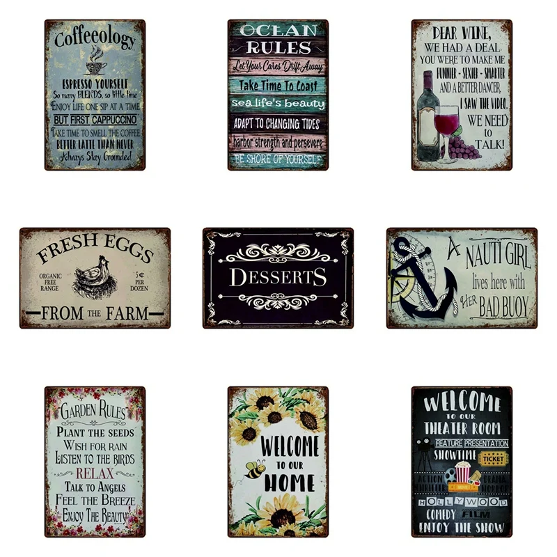 

[ Kelly66 ] Welcome Beach Bar Fisherman The Summer Everday Tin Metal Sign Home Decor Bar Wall Art Painting 20*30 CM Size JT-59