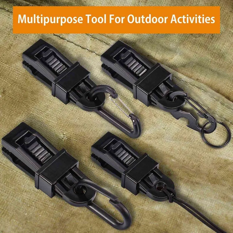 

20 Pcs Tarp Clips Multipurpose Secures Clamp with 2.5mm/50M Outdoor Camping Tent Reflective Rope Fixed Pull Rope