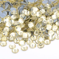 junao ss6 8 10 16 20 30 jonquil color flatback hot fix rhinestones iron on crystal strass for clothes decorations