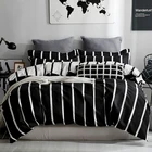 Комплект постельного белья в черно-белую полоску, простой комплект пододеяльника, наволочка, домашний текстиль, 23 шт., постельное белье, размер KingQueen, Прямая поставка