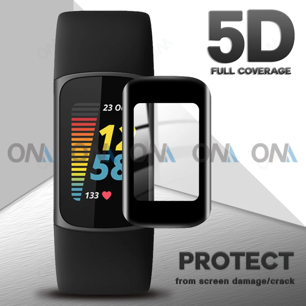 5D Protective Film For Fitbit Charge 5 4 3 Inspire HR Sense Versa 3 2 Luxe Smart Watch Full Cover Screen Protector (Not Glass)