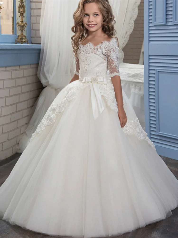 

Платья для девочек с цветочным рисунком, аппликацией и блестками, наряды для маленьких девочек, платье на день рождения вечерние вечеринку, выпускной, детское рождественское платье