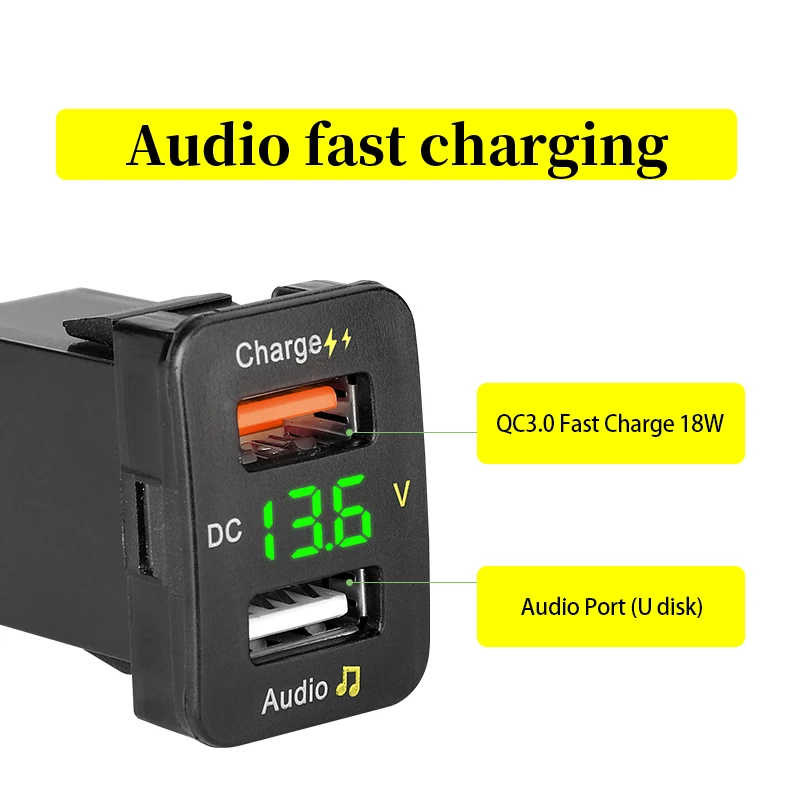 QC3.0 18 Вт Быстрая зарядка двойной порт USB Автомобильное зарядное устройство с