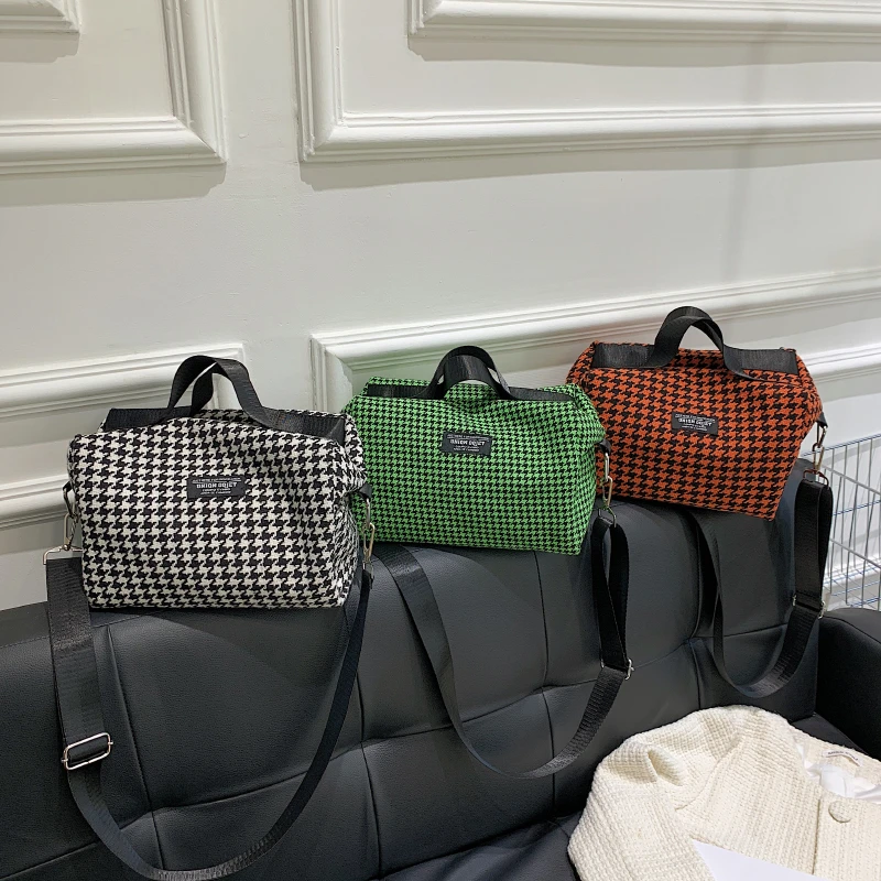

2021 Autumn New Houndstooth Shoulder Bag Women Fashion Classic Handbag Luxury Crossbody Shopper Bag Female Handbags