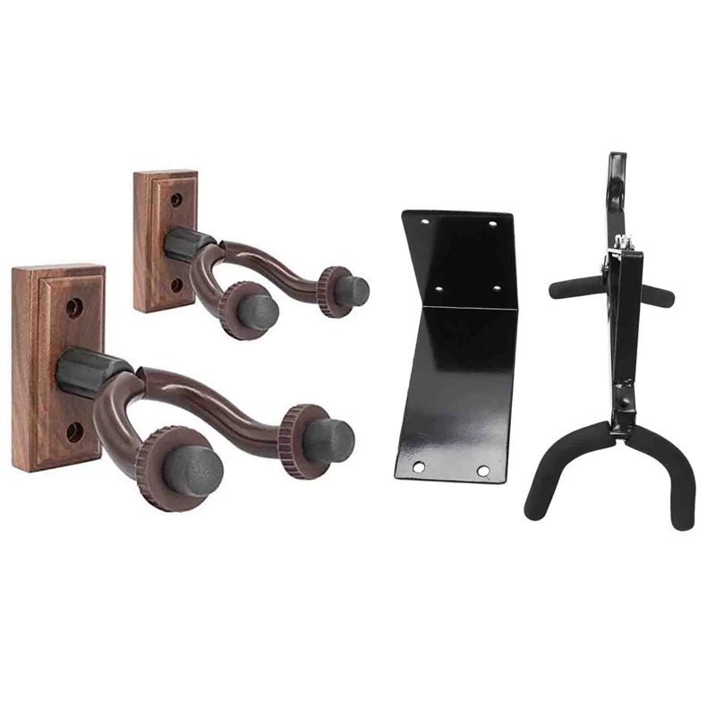 

1 Pcs Alto Saxophone Wall Mount Hanger Stand & 2 Pcs Guitar Wall Mount Hanger