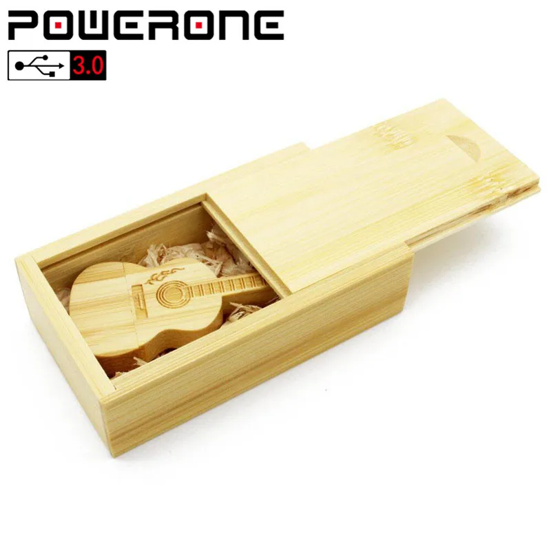 POWERONE USB 3.0 (free custom logo) Wood bamboo+box flash drive pendrive 64GB 32GB 16GB 4GB memory card personal gifts | Компьютеры и