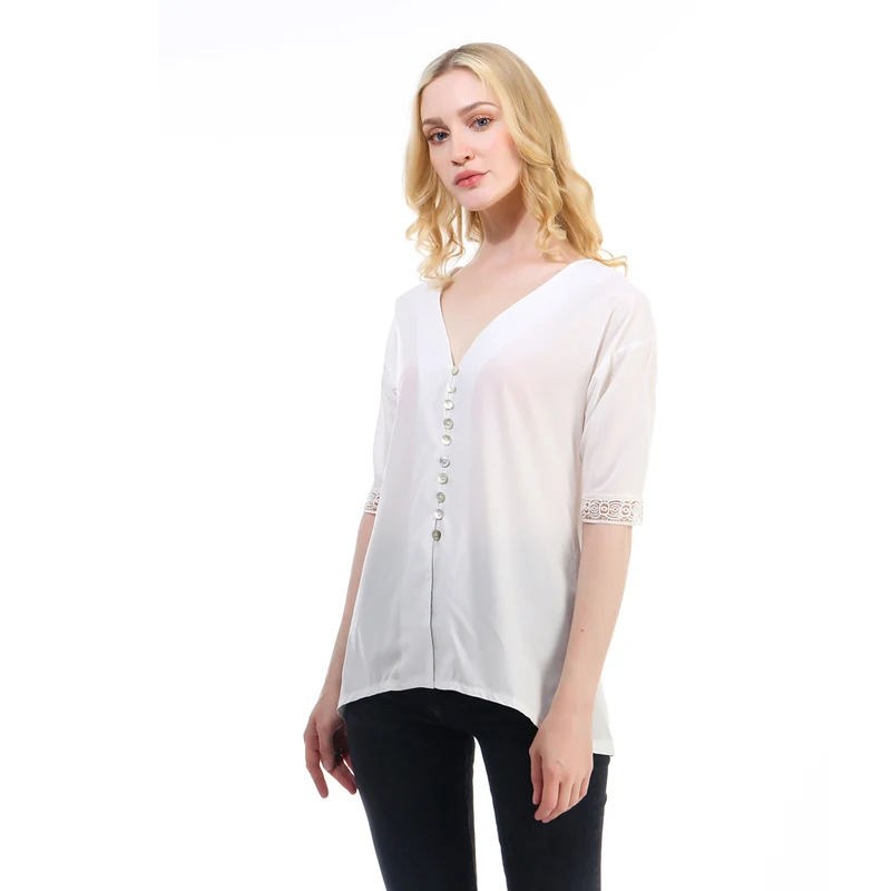 Модные женские короткие рукава свободные блузки Повседневные Рубашки Топы