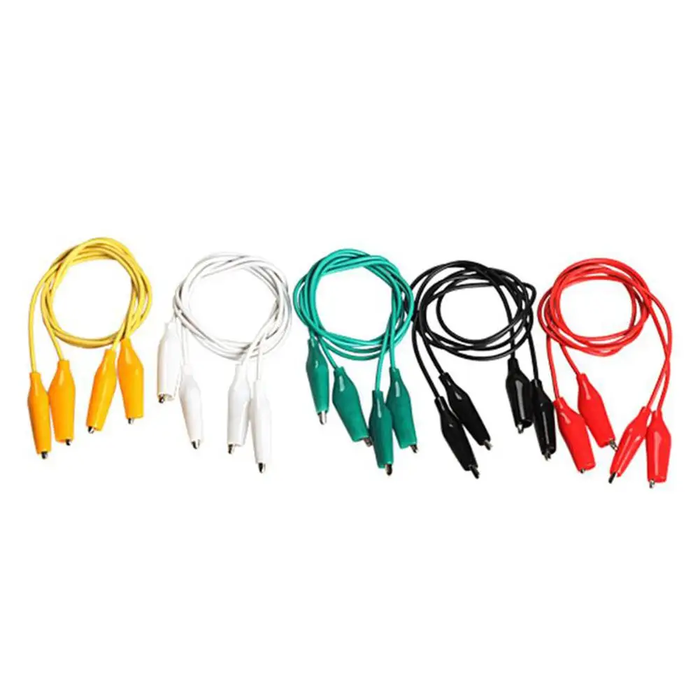 Разноцветные зажимы под крокодила 5 шт. 50 см двойные электронные соединители для