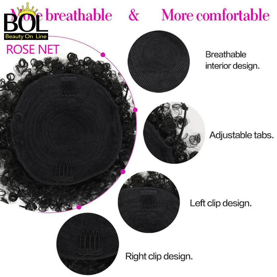 8 дюймов короткие синтетические волосы булочка шнурок конский хвост афро слоеный