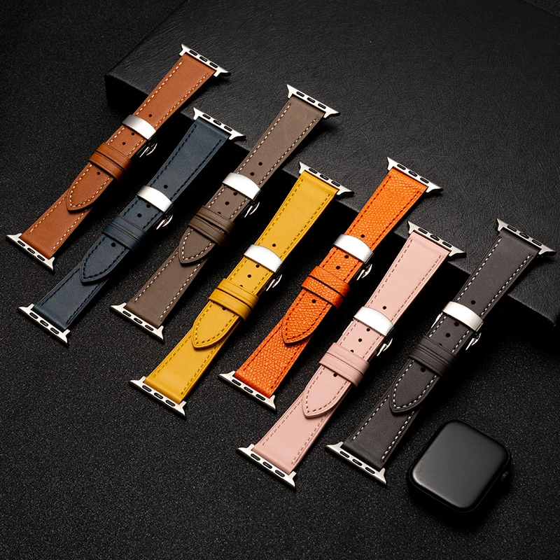 Новый кожаный ремешок подходит для iWatch Apple Watch 38 мм 40 42 44 с двойной