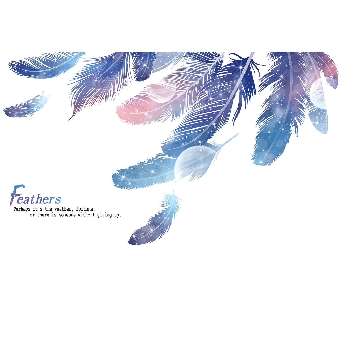 

Dreamlike Feather Wall Stickers Creative Bedroom Living Room Decoration Sofa Background Self-adhesive Wallpaper