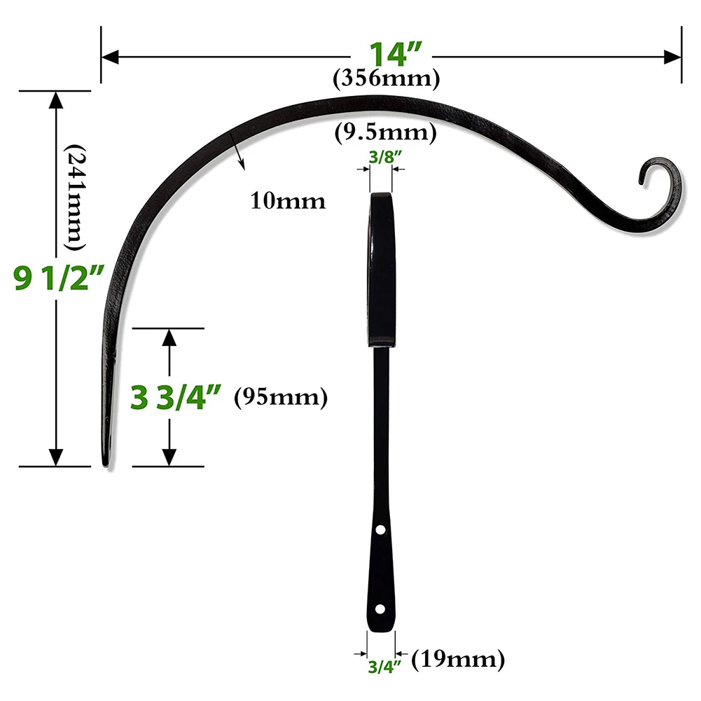 2/1 шт. 14 дюймов подвесные корзины кронштейны крючки открытый сад завод вешалка