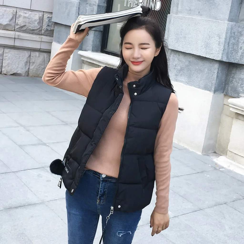 JAYCOSIN Женский складывающийся жилет с воротником-стойкой женский подкладкой