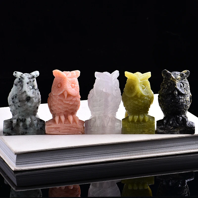 1 шт. натуральный белый кристалл в виде совы|Камни| |