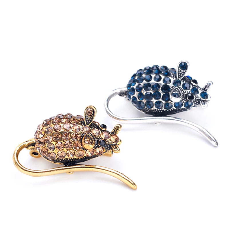 Стразы брошь в виде мышки Ретро стиль значок рюкзак куртка Декор украшения