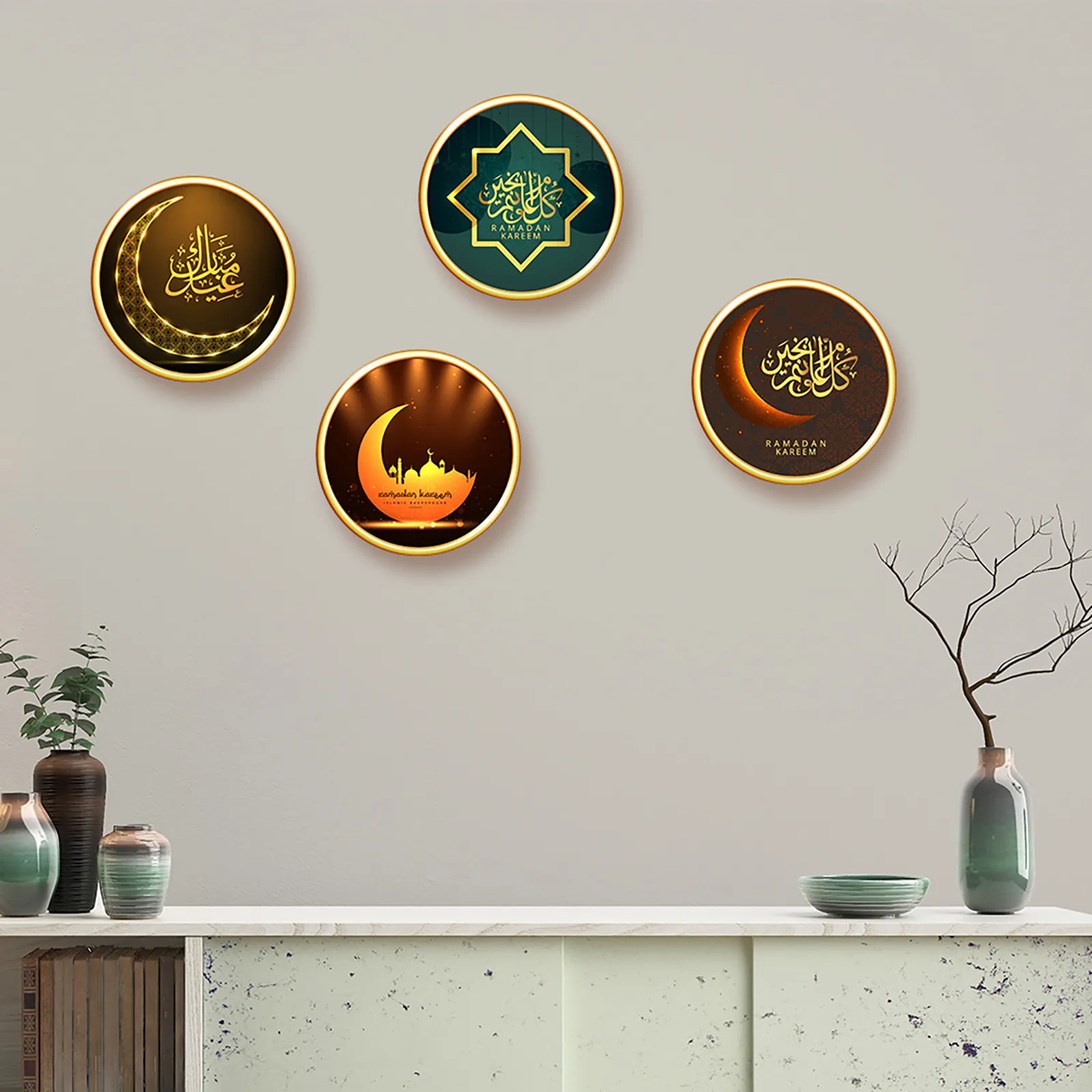 

30*30cm Eid Mubarak Wall Sticker Ramadan Decoration For Home Moon Star Window Sticker Ramadan Kareem Room Wall Decal Eid Gifts