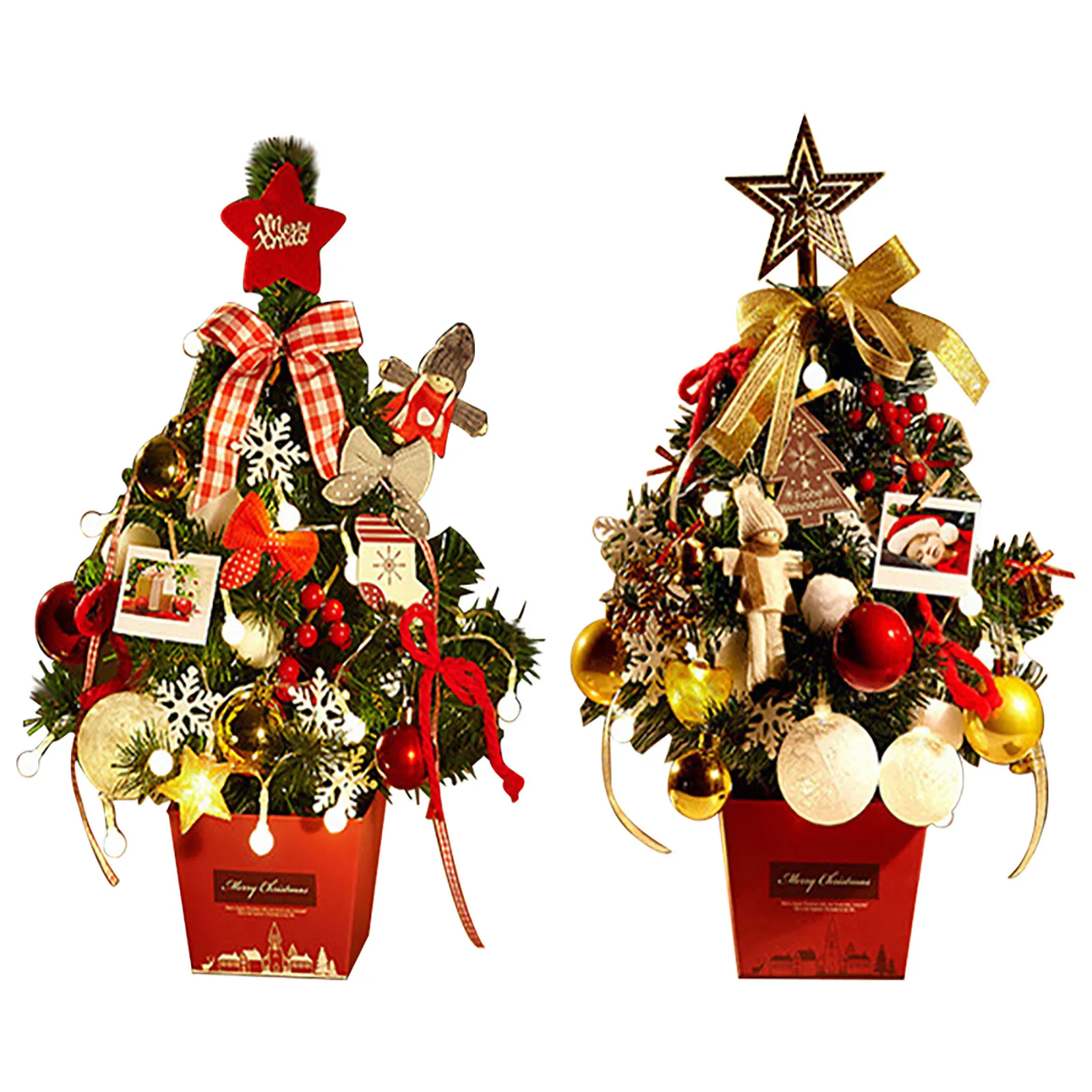 

Настольный мини-телефон с прозрачными светодиодными лампочками, украшения со звездами, лучшие рождественские украшения «сделай сам», худо...