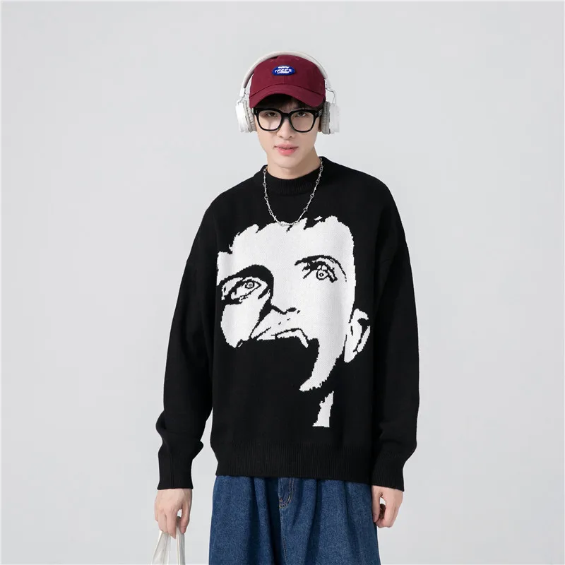 

Новинка осени 2021, мужской и женский свободный трендовый пуловер с круглым вырезом, свитер