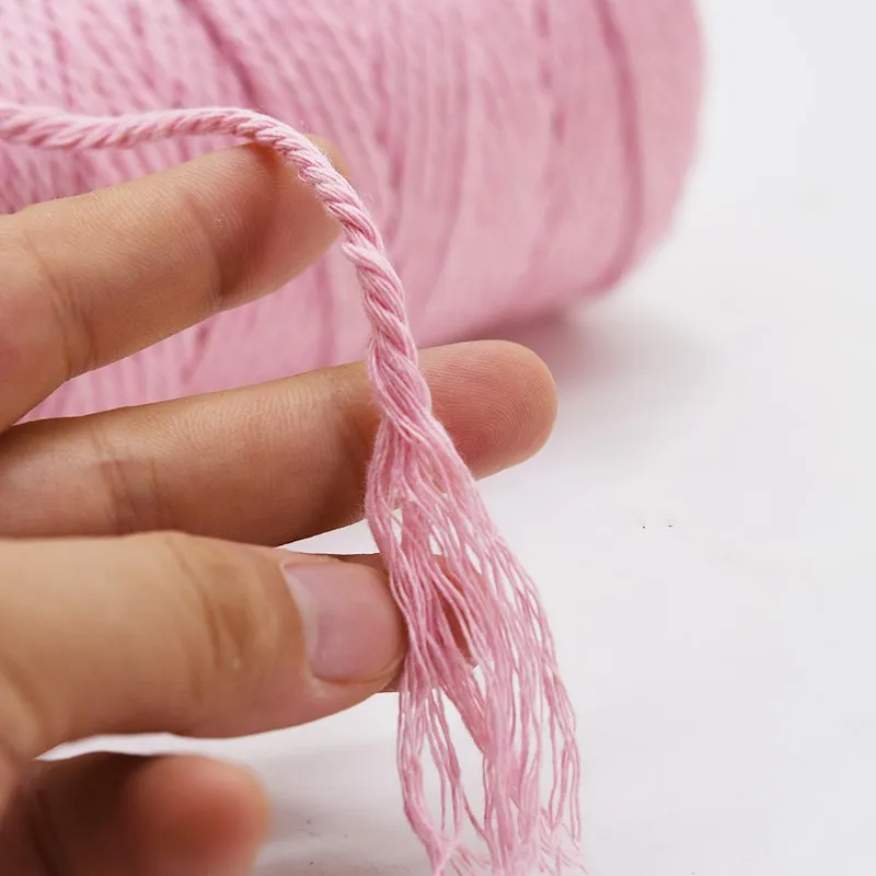 3 мм 100% хлопковый шнур красочная витая веревка резьба Бохо Декор DIY Ручная работа