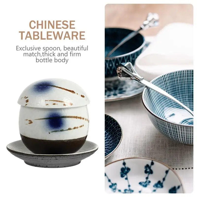 

1 Set Japanese Style Ceramic Bowl Creative Underglaze Steamed Egg Bowl