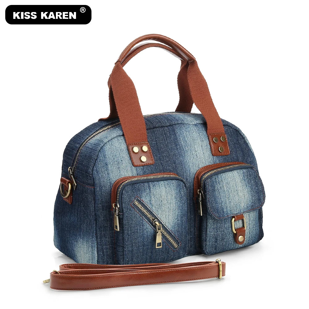Вместительные и Прочные Женские сумки тоуты из денима повседневные джинсовые