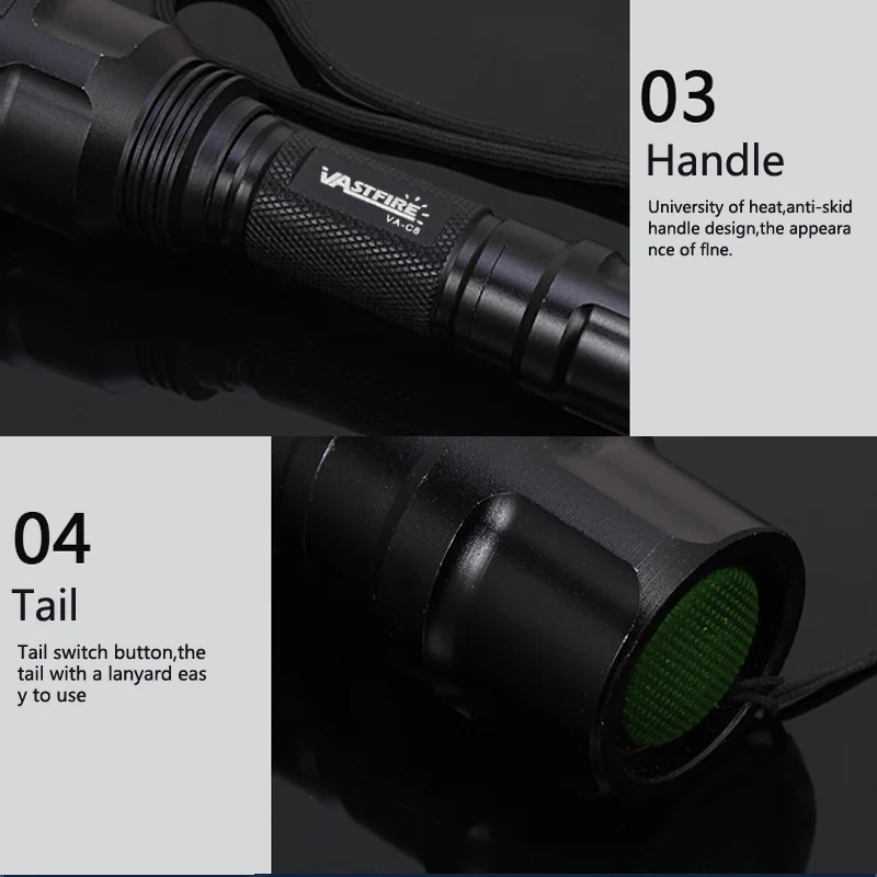 c8 tactical hunting flashlight xml t6 led airsoft weapons light rifle scope torch scout gun lampmountswitch18650usb charger free global shipping