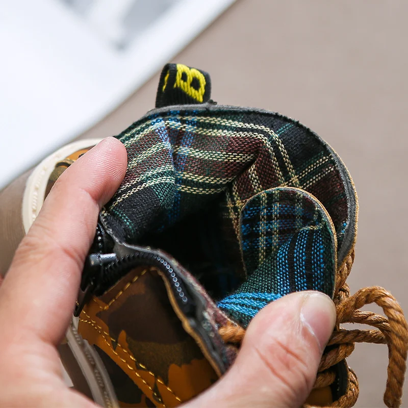 Зимние ботинки для мальчиков детская обувь новые кожаные модные Martin