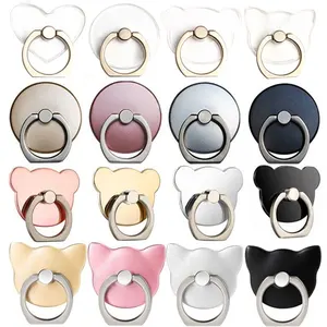 for finger ring mobile phone smartphone stand holder cell smart round phone ring transparent cat holder heart socket car mount free global shipping