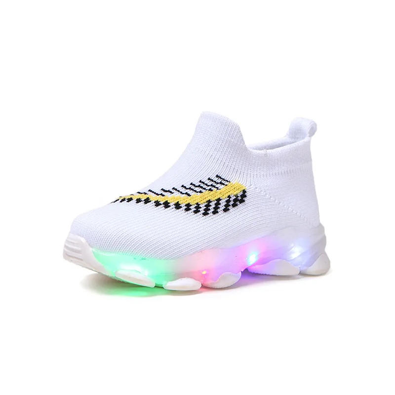

Designer Girls Boys Led Breathable Wear-resistant Sneakers Baby Glowing Casual Socks Speed Luminous Shoes with Light